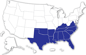 Map of States in Southern District