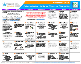 november activity calendar spanish