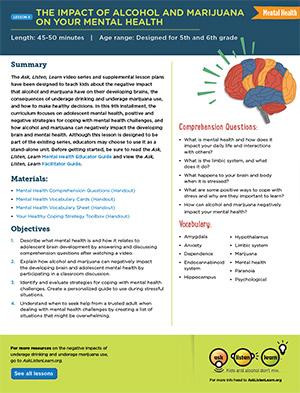 Responsibility.org Alcohol and your Brain Lesson Plan
